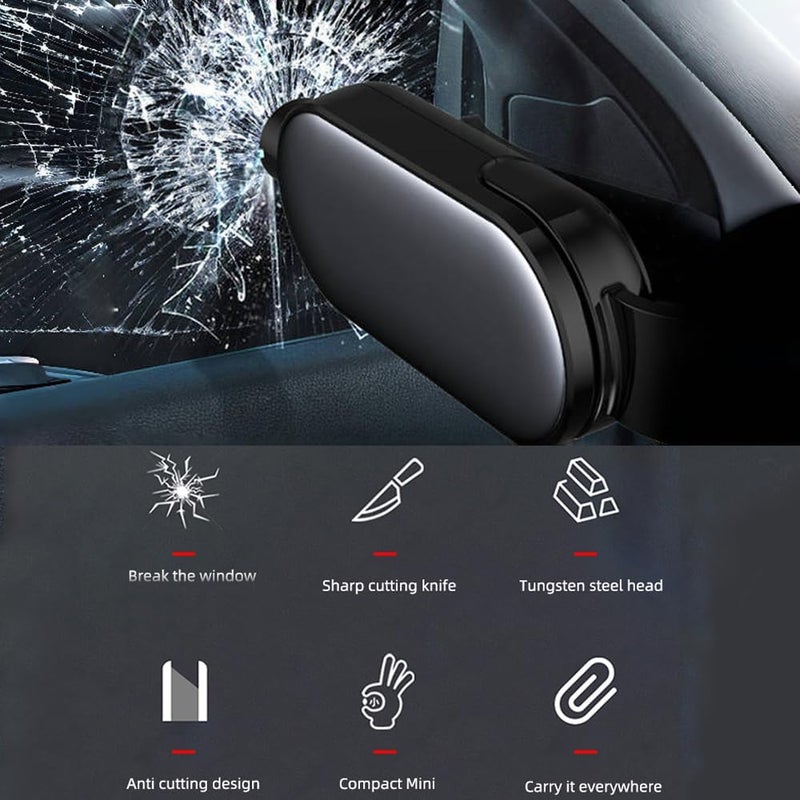 Aiydachy Car Safety Emergency Tool, 2-in-1 Seat Belt Cutter and Window Breaker, Black（2 Pieces） - Image 3